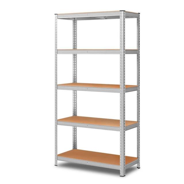 FLAVORA 5 TIER - STEEL Heavy Duty 5 Tier Garage Storage Shelving in Metallic Silver - Size: 0.6m2 - image 1