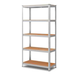 FLAVORA 5 TIER - STEEL Heavy Duty 5 Tier Garage Storage Shelving in Metallic Silver - Size: 0.6m2 - thumbnail 1