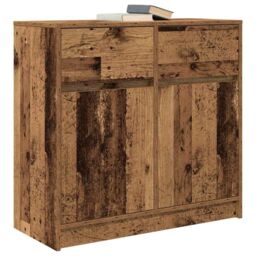Berkfield Home Sideboard with Drawer Old Wood 80x34x76 cm Engineered Wood in Brown - Size: 80 x 34 x 76 cm - thumbnail 4