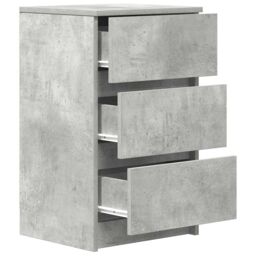 Berkfield Home Bedside Cabinet with 3 Drawers Concrete Grey 39x35x65 cm - Size: 39 x 35 x 65 cm - thumbnail 5