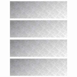 Berkfield Home Stylish Aluminium Checker Plates 4 pcs Anti-Slip 100x30 cm in Silver - Size: Medium - thumbnail 3