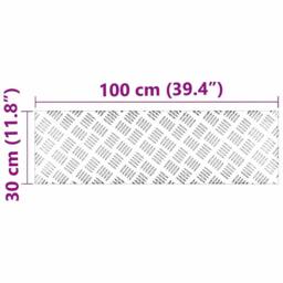 Berkfield Home Stylish Aluminium Checker Plates 4 pcs Anti-Slip 100x30 cm in Silver - Size: Medium - thumbnail 8