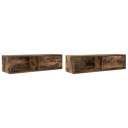 Berkfield Home TV Cabinets 2 pcs Smoked Oak 100x31x25.5 cm Engineered Wood in Brown - thumbnail 2