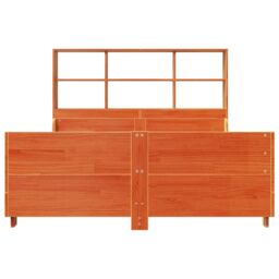 Berkfield Home Bookcase Bed without Mattress Wax Brown 140x200 cm Solid Wood - thumbnail 4