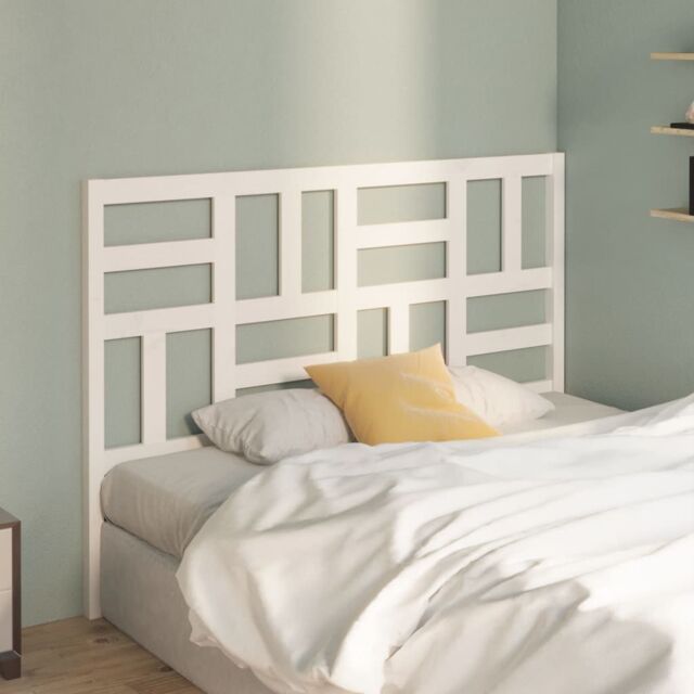 Berkfield Home Bed Headboard White 126x4x104 cm Solid Wood Pine - Size: 126 x 4 x 104 cm - image 1