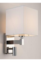 Harper Living Wall Light with switches Adjustable LED Reading Light Square Shade in Silver