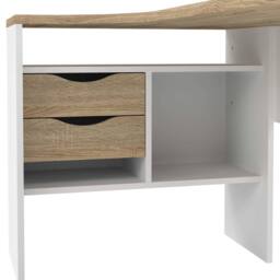 Wyld Haus Billabong White & Natural Oak Corner Desk with 2 Drawers - thumbnail 8