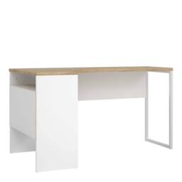 Wyld Haus Billabong White & Natural Oak Corner Desk with 2 Drawers - thumbnail 4