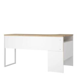 Wyld Haus Billabong White & Natural Oak Corner Desk with 2 Drawers - thumbnail 5