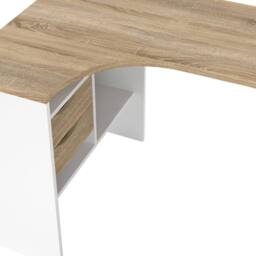 Wyld Haus Billabong White & Natural Oak Corner Desk with 2 Drawers - thumbnail 7