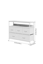 Living and Home 5-Drawer Metal Frame Chest of Drawers Storage Cabinet with Power Strip in White - thumbnail 9