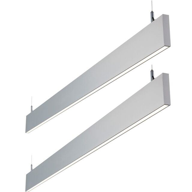 Loops 2 PACK Slim Commercial Suspension Light - 1500mm x 20mm - 40W Cool White LED - image 1