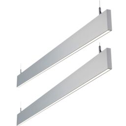 Loops 2 PACK Slim Commercial Suspension Light - 1500mm x 20mm - 40W Cool White LED - thumbnail 1