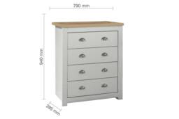 Birlea Highgate 4 Drawer Chest Grey & Oak - thumbnail 8