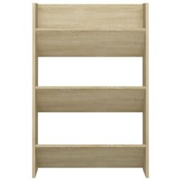 Berkfield Home Wall Shoe Cabinet Sonoma Oak 60x18x90 cm Engineered Wood in Brown - Size: 60 x 18 x 90 cm - thumbnail 4