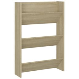 Berkfield Home Wall Shoe Cabinet Sonoma Oak 60x18x90 cm Engineered Wood in Brown - Size: 60 x 18 x 90 cm - thumbnail 2