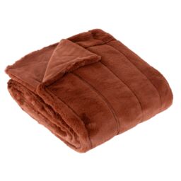 Paoletti Empress Faux Fur Throw in Orange - Size: 130 cm x 180 cm - thumbnail 3