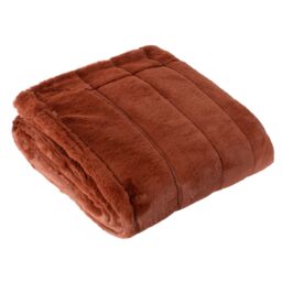 Paoletti Empress Faux Fur Throw in Orange - Size: 130 cm x 180 cm - thumbnail 2