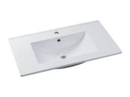 Vente-unique Wall-Hung Bathroom Unit With Inset Basin - Light Natural & Black - thumbnail 7