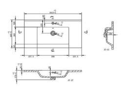 Vente-unique Wall-Hung Bathroom Unit With Inset Basin - Light Natural & Black - thumbnail 9