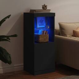Berkfield Home Sideboard with LED Lights Black 41x37x100 cm - Size: 41 x 37 x 100 cm - thumbnail 1