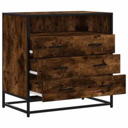 Berkfield Home Elegant Drawer Cabinet Smoked Oak 70x41x70 cm Engineered Wood in Brown - Size: 70 x 41 x 70 cm - thumbnail 5