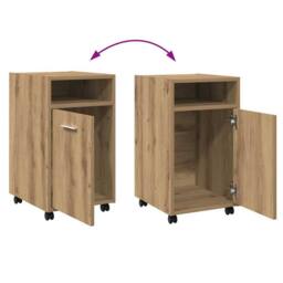 Berkfield Home Classic Cabinet with Wheels Artisan Oak 33x38x60 cm Engineered Wood in Brown - Size: 33 x 38 x 60 cm - thumbnail 8