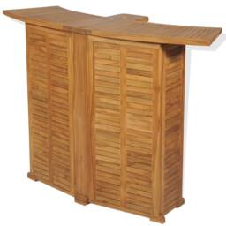 Berkfield Home Folding Bar Table 155x53x105 cm Solid Teak Wood in Brown - Size: 155 x 53 x 105 cm - thumbnail 1