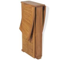 Berkfield Home Folding Bar Table 155x53x105 cm Solid Teak Wood in Brown - Size: 155 x 53 x 105 cm - thumbnail 3