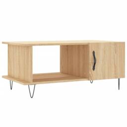 Berkfield Home Coffee Table Sonoma Oak 90x50x40 cm Engineered Wood in Light Tan - Size: 90 x 50 x 40 cm
