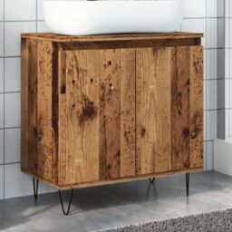 Berkfield Home Bathroom Cabinet Old Wood 58x33x60 cm Engineered Wood in Brown - Size: 58 x 33 x 60 cm - thumbnail 1