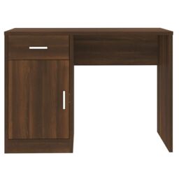Berkfield Home Desk with Drawer&Cabinet Brown Oak 100x40x73 cm Engineered Wood - Size: 100 x 40 x 73 cm - thumbnail 5