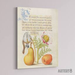 "Artery8 Caterpillar Flowers & Fruit Calligraphy Canvas Wall Art Print - Size: W12"" x H16""" - thumbnail 2