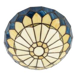 Happy Homewares Midnight Blue Stained Glass Domed Tiffany Pendant Shade with Chains - thumbnail 5