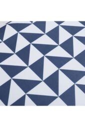 Living and Home Triangle Printing Patterned Linen Ottoman Footstool with Walnut Color Legs - thumbnail 6