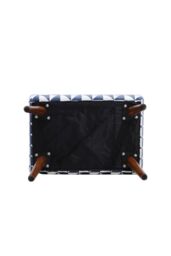 Living and Home Triangle Printing Patterned Linen Ottoman Footstool with Walnut Color Legs - thumbnail 5