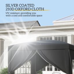 OUTSUNNY 3mx3m Pop Up Gazebo Party Tent Canopy Marquee with Storage Bag in Black - thumbnail 5