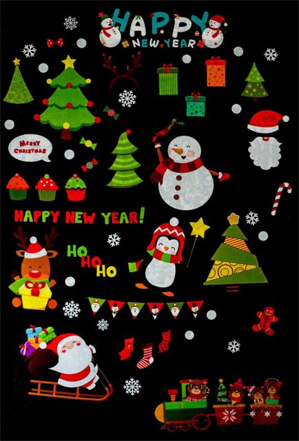 Xmas Haus Christmas Window Themed Sticker set of 78 in Black