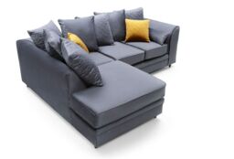 Abakus Direct Chicago Spill-Proof Velvet Left Hand Facing Corner Sofa in Dark Grey - thumbnail 6