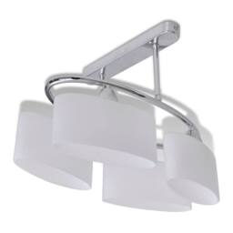 Berkfield Home Ceiling Lamp with Ellipsoid Glass Shades for 4 E14 Bulbs in White - thumbnail 1