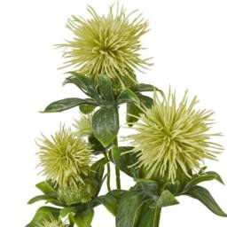 Lemon Pavilion Furniture and Decor Safflower Spray (Single Stem Flower) - Plastic - Height 57 cm - Green - thumbnail 2