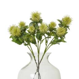 Lemon Pavilion Furniture and Decor Safflower Spray (Single Stem Flower) - Plastic - Height 57 cm - Green - thumbnail 3