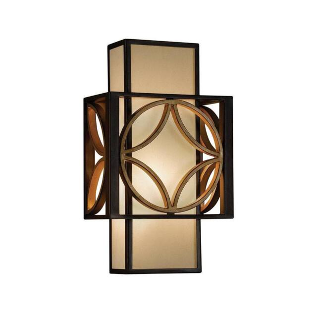 Netlighting Remy 1 Light Indoor Wall Light Gold Bronze in Brown - image 1