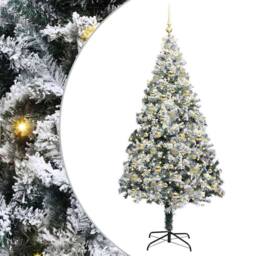 Berkfield Home Artificial Christmas Tree with 300 LEDs with Stand Green 210 cm - thumbnail 2