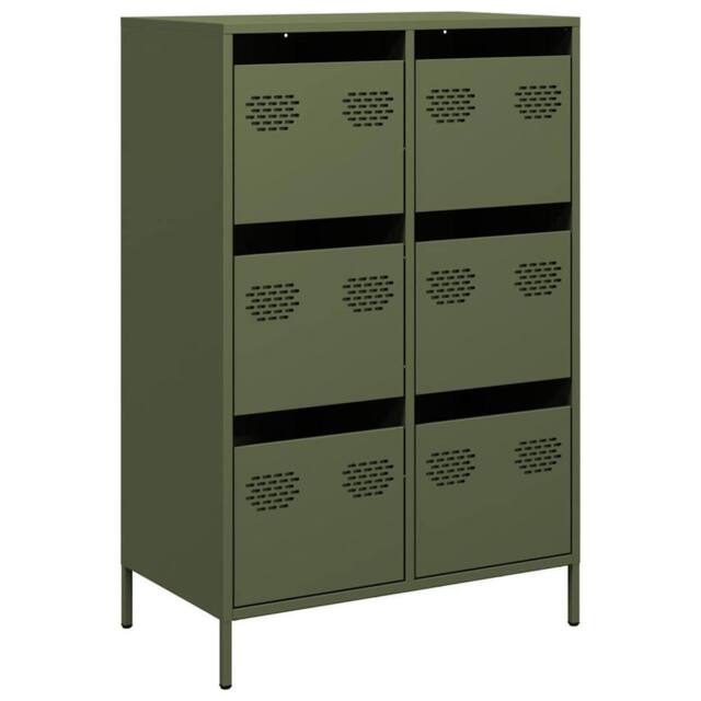 Berkfield Home Highboard Olive Green 68x39x101.5 cm Steel - image 1