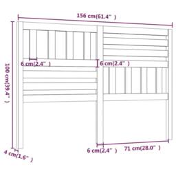 Berkfield Home Beautiful Bed Headboard Honey Brown 156x4x100 cm Solid Wood Pine - Size: 156 x 4 x 100 cm - thumbnail 6
