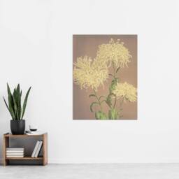 "Artery8 Three Yellow Chrysanthemum Vintage Japan Wall Art Print Kazumasa - Size: W12"" x H16""" - thumbnail 4