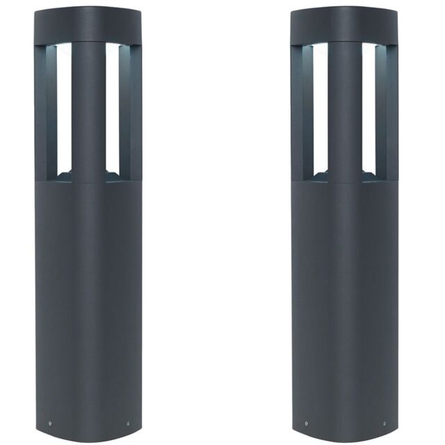 Loops 2 PACK Outdoor Post Bollard Light Grey Triangle Modern Driveway Path Lamp LED - image 1