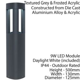 Loops 2 PACK Outdoor Post Bollard Light Grey Triangle Modern Driveway Path Lamp LED - thumbnail 3