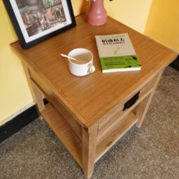 FURNITURE ONE Oak Bedside Table, Bedside Cabinet with Shelf & Drawer - FULLY ASSEMBLY in Light Oak - Size: 1 Pack - thumbnail 3